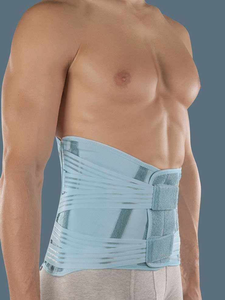 High orthosis for stabilising and supporting the lumbar spine, with malleable reinforced stays SAT 54 MAN