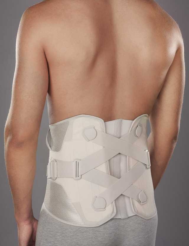 Low corset made from firm fabric with easy-pull tensioning straps LUMBOPULL 70