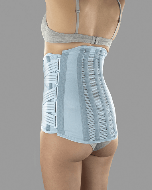 Juosmeninės stuburo dalies stabilizavimo ir atramos ortozė su plastiškais sutvirtintais laikikliais SAT 22 WOMAN