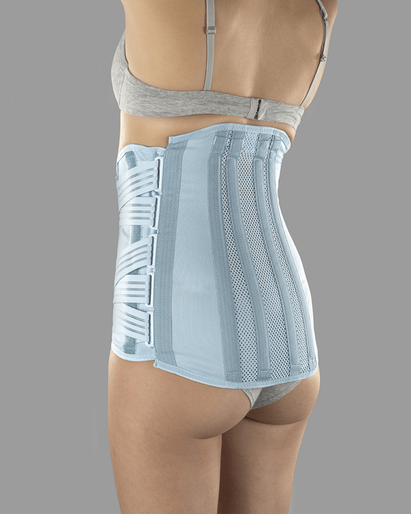 Orthosis for stabilising and supporting the lumbar spine, with malleable reinforced stays SAT 22 WOMAN