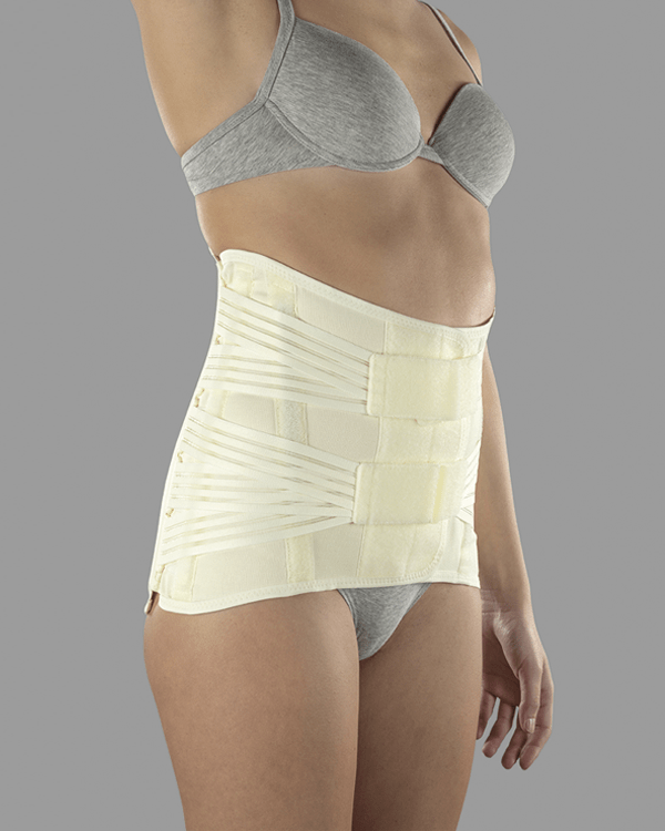 Orthosis for stabilising and supporting the lumbar spine, with malleable reinforced stays SAT 22 WOMAN